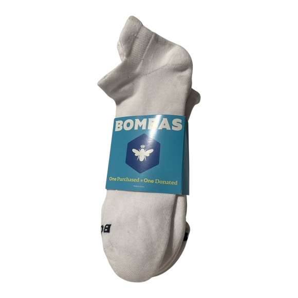 Bombas- Midweight Ankle socks in Classic White- 4pack - Picture 1 of 3
